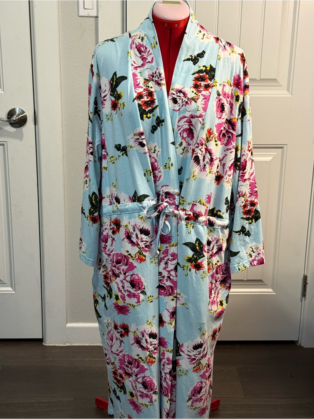Gownies, Floral “Jade” Pregnancy, Postpartum & Recovery Robe -Blue Pink Sz 2X/3X